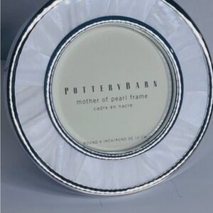 Pottery Barn Mother of Pearl Frame - White and Silver